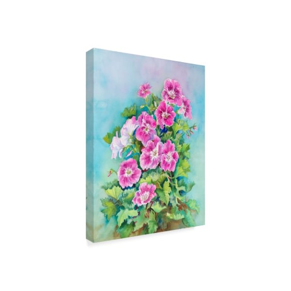 Joanne Porter 'Hot Pink Blush Geraniums' Canvas Art,24x32